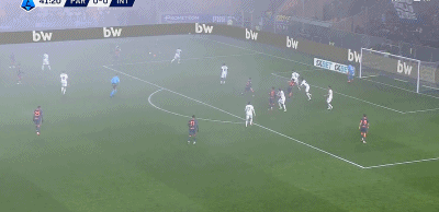 第42分钟，埃斯波西托做球，迪马尔科低射近角破门，国米1-0领先